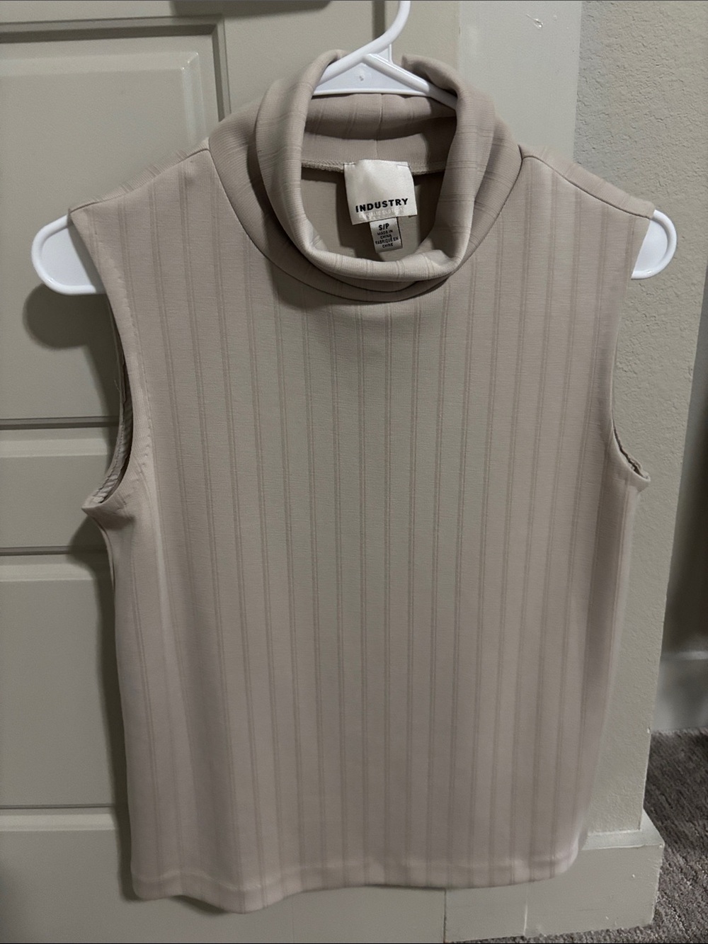 INDUSTRY The Label Sleeveless Ribbed Cowl Neck Sweater - Taupe